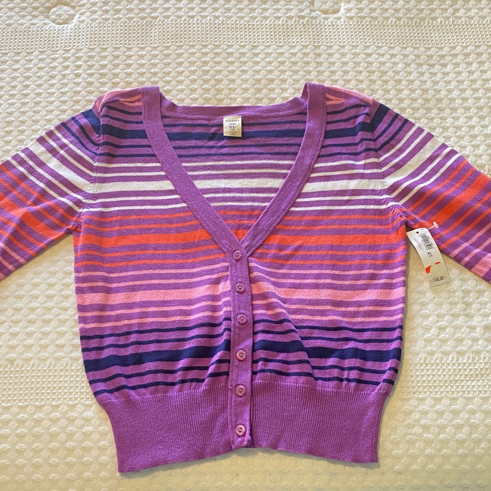 Old Navy Multicolor Striped Cardigan